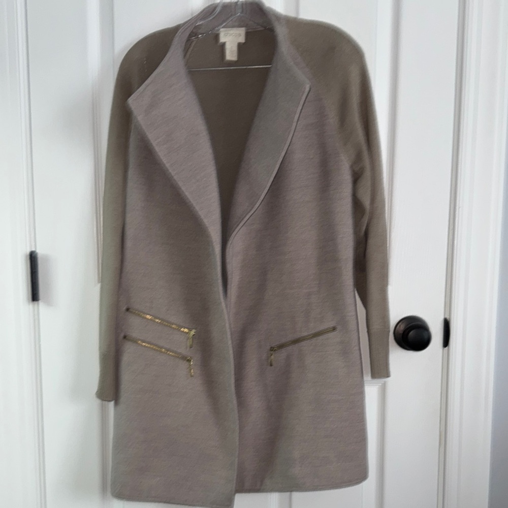 Chico's Tan Knit Coat